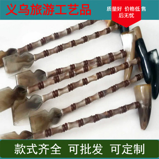 Bamboo horn massage hammer handmade grinding knock back massage horn Hammer Massager stall scenic spot wholesale