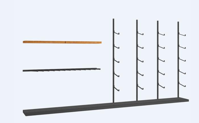 Estante de almacenamiento de nieve de esquí tienda de ropa estante de exhibición estante de exhibición de artículos deportivos estante de exhibición de ropa de hombre