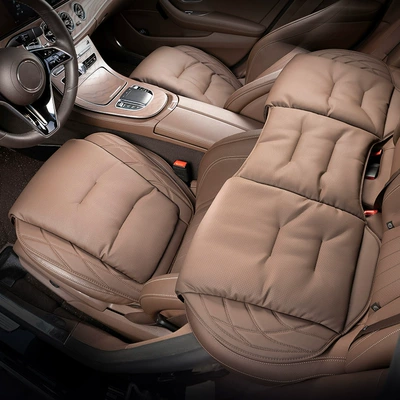Audi seat cover | Seat cushion, seat cover - front-and-rear-three-piece-set-chestnut-brown-s-style-nappa-leather