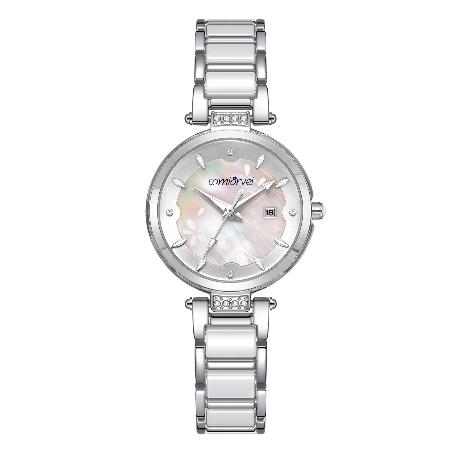 Kangluowei Women's Fashion Simple Waterproof Quartz Watch with Ceramic Steel Band, Same Style as on Douyin, Japanese and Korean Style