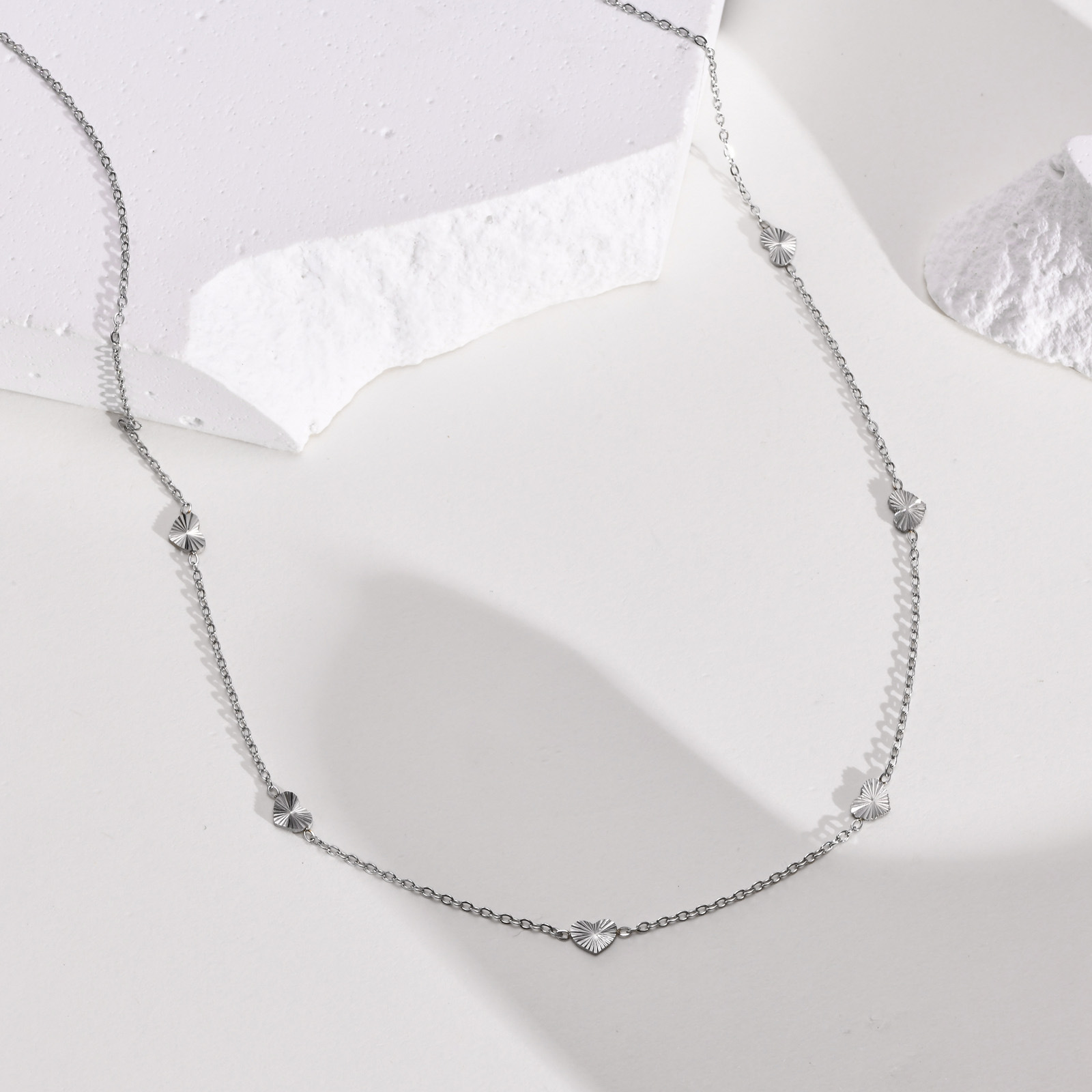 Simple Style Heart Shape Stainless Steel Necklace Plating Stainless Steel Necklaces