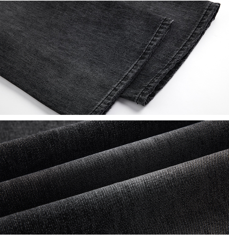 Men's Clothing Whiskered Denim Jeans American Style Straight Leg Retro Loose Fit Wide Leg Washed Black Trousers For Men And Women_mkmklike.com