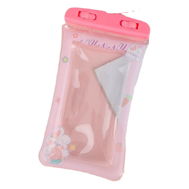 Cute cartoon mobile phone waterproof bag airbag floating touch screen protective cover camping swimming mobile phone bag wholesale
