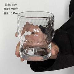 ガラス少女ins高颜値雨点杯コーヒー耐熱グラスを重ねてデザイン感のあるコップを厚くする