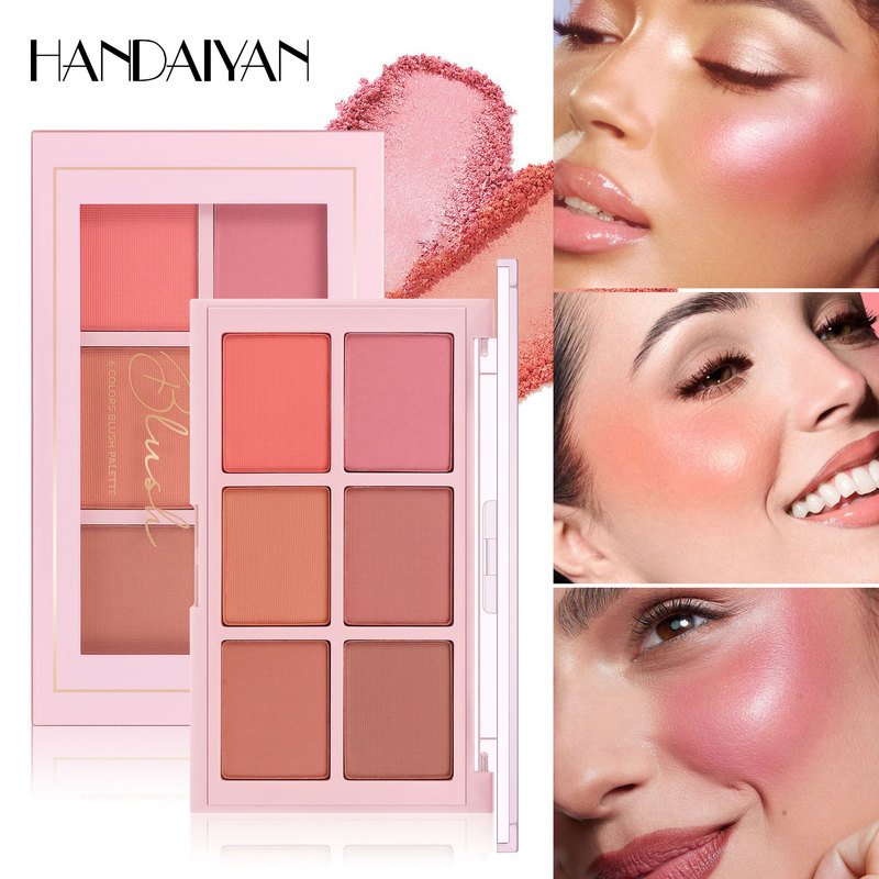 Cross-Border Six-Color Matte Blush Palette Handaiyan Natural Color Blush Contouring Palette Matte Blush Makeup Palette Cross-Border Six-Color Matte Blush Palette Handaiyan Natural Color Blush Contouring Palette Matte Blush Makeup Palette