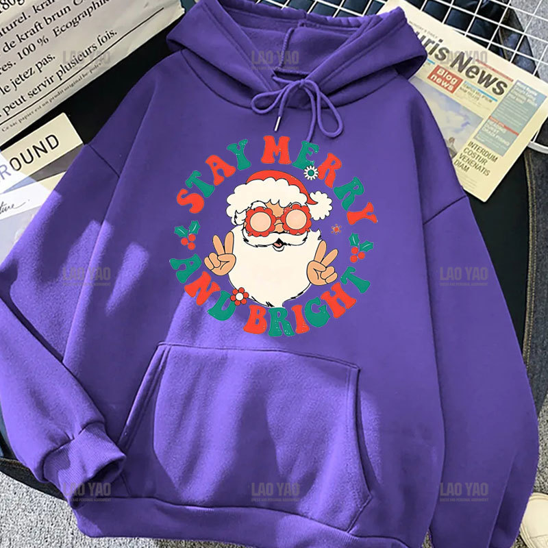 Merry Christmas Harajuku New Year Women Man Graphic Hoodies