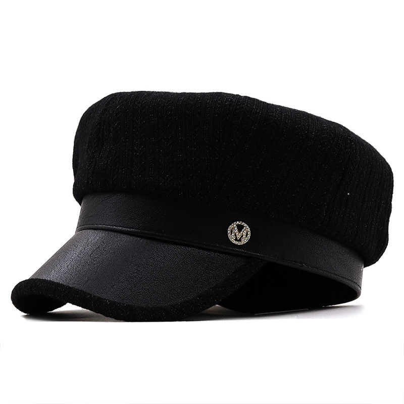 280g Weight Housewarming, Anniversary, Business, Wedding, Birthday, Festival Occasion Cotton Material Solid Color Pattern Women'S Gender Basic Style Pu Leather Fabric Octagonal Hat Wholesale Nihaojewelry 4