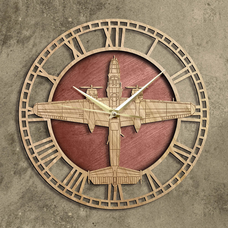 Wooden wall clock B- 25 Mitchell medium propeller bomber modeling wall clock wall decoration wall clock cross-border