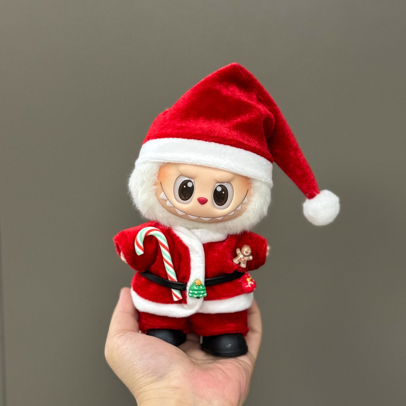 仅衣服适用于拉布布娃衣一二三代搪胶玩偶挂件公仔可穿圣诞娃衣套|undefined