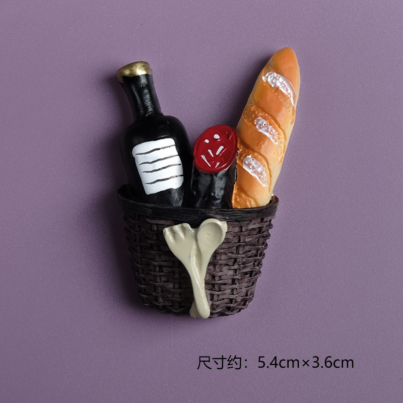 Realistic commemorative fridge magnet, 3D, bread, toast