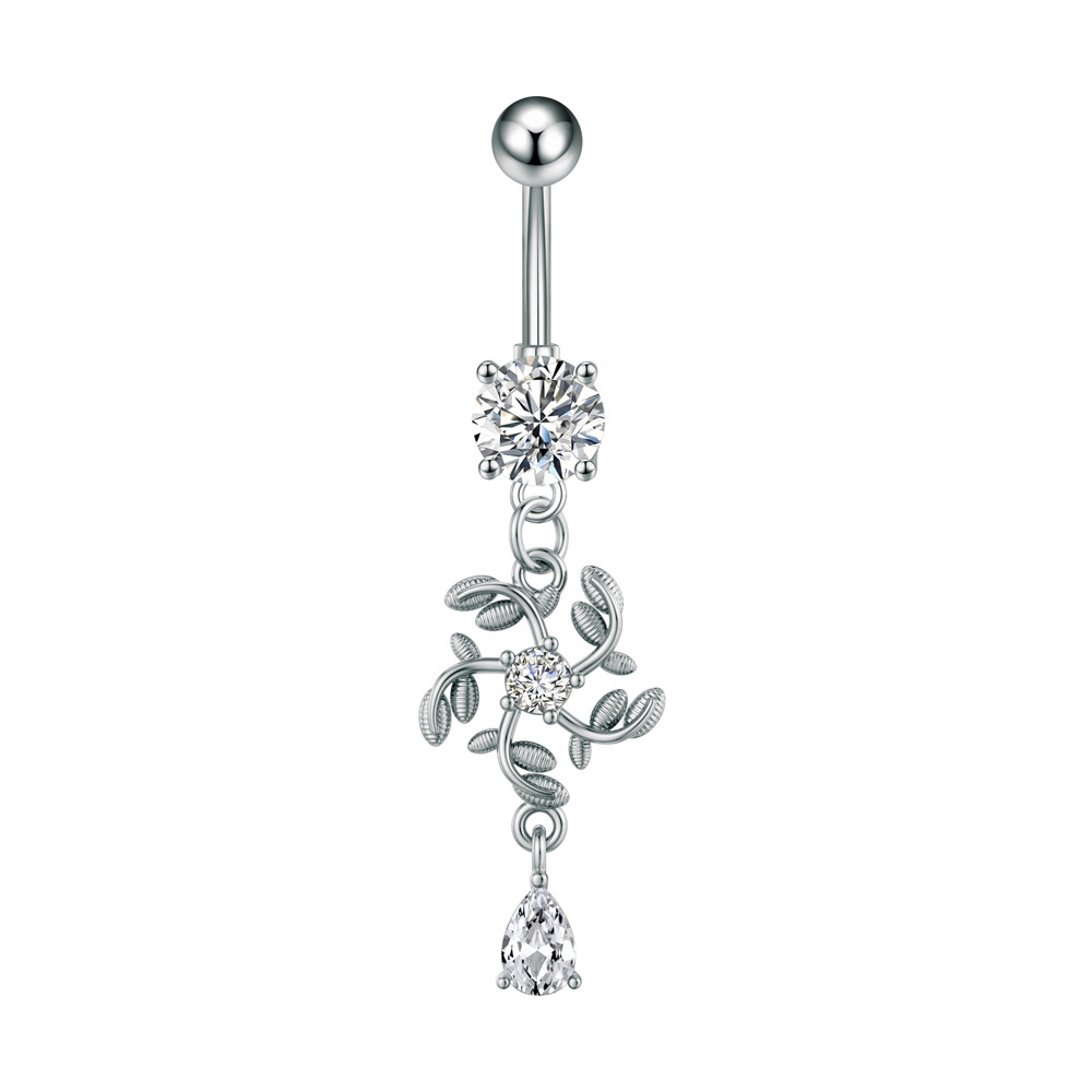 Nouveau piercing Cross-border R : Cœur, Cerise, Perle, Lune, Pentagramme, Zirconium, Papillon, Zircon, Acier inoxydable_voghion.com
