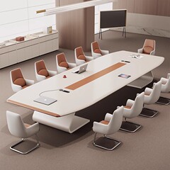 塗装会議テーブル長テーブルシンプル現代ファッションオフィス大型商談テーブルと椅子の組み合わせ長テーブルトレーニングテーブル