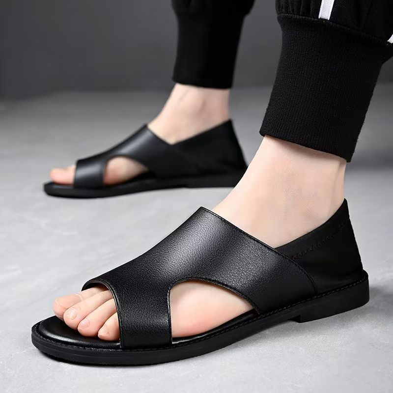 [Men's sandals driving] Dad's men's sandals summer shockproof non-slip soft surface wear-resistant soft bottom breathable beach shoes