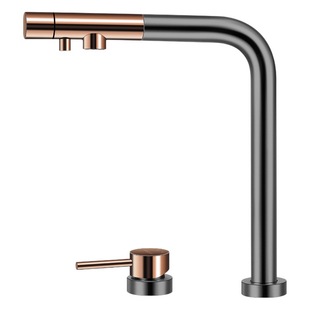 ASAS lifting faucet kitchen sink hot and cold water purification three-in-one gun black vegetable washing basin pull-out faucet