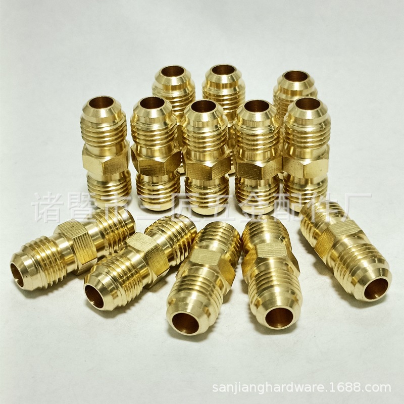 外贸英制美标外丝扩口直通1/4flare制冷管/燃气管/油管喇叭口接头