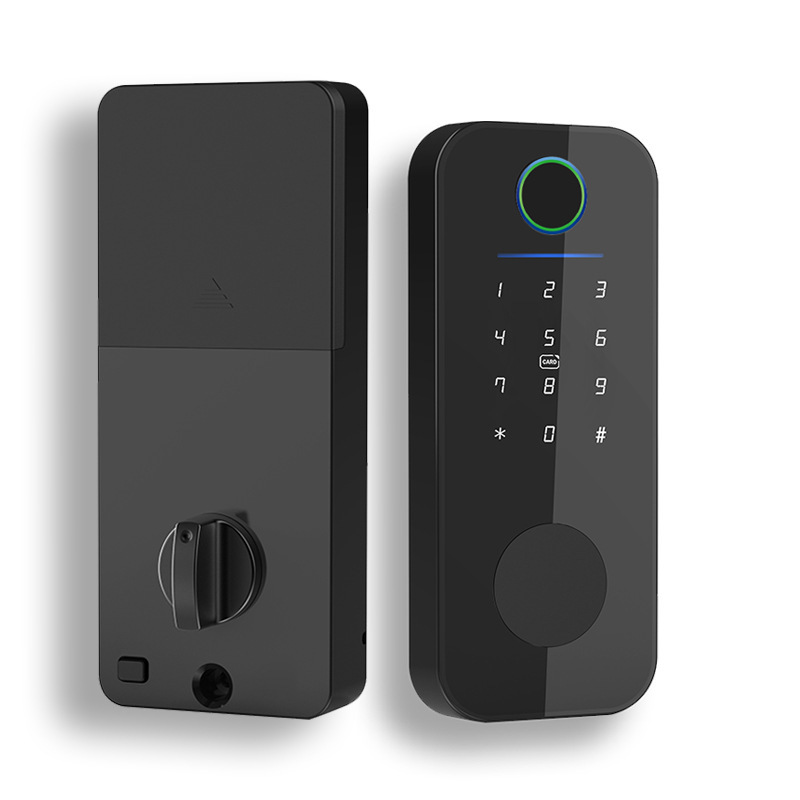 Cerradura de puerta universal cerradura de huellas dactilares de puerta de madera bloqueo transfronterizo tarjeta de deslizamiento de huellas dactilares contraseña electrónica cerradura doméstica graffiti cerradura a través