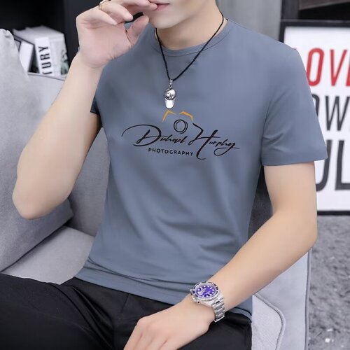 Men's European Station Fashion Summer New Trend Brand Men's Letter Print Short Sleeve Wholesale Slim Fit T-Shirt European Style Trend
