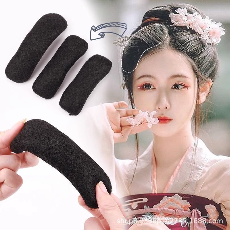 Hanfu Wig Hairpiece Real Hair Bald Head Ancient Costume Horn Bun Ancient Style Children's Updo Tang Style Face-Covering