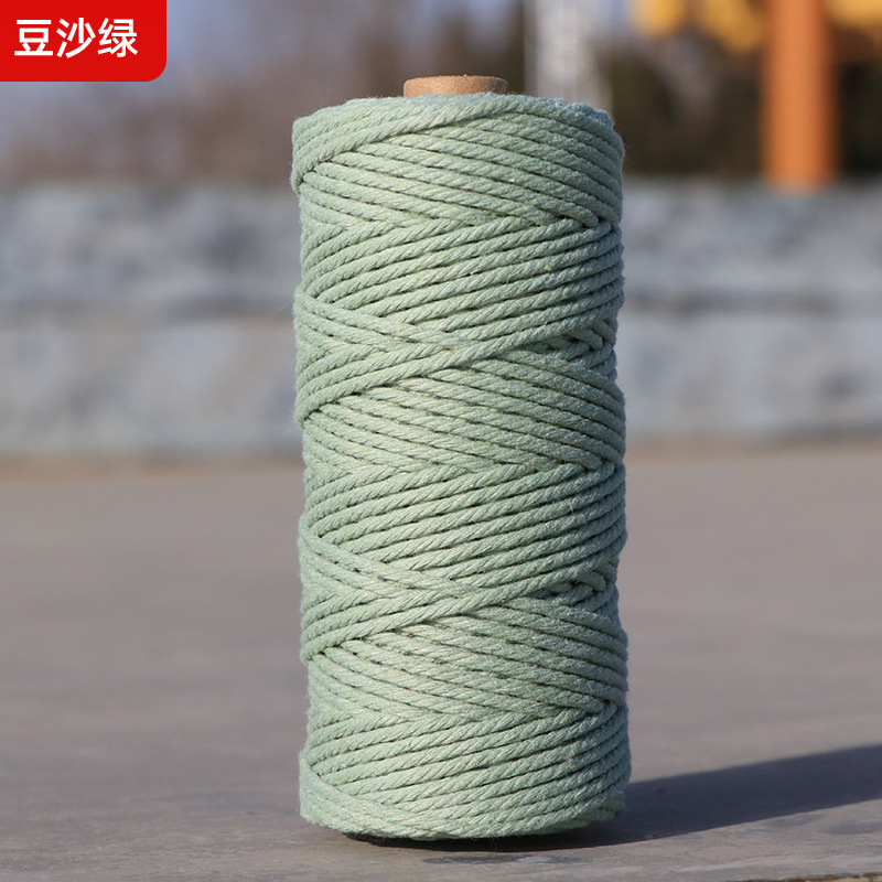 Cuerdas de algodón de color transfronterizas tejidas de algodón 2mm3mm4mm cuerdas de algodón hechas a mano cuerdas decorativas DIY cuerdas de algodón de color colgantes
