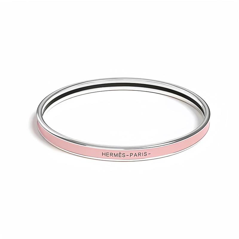 Aijia H 超狭版エナメルレターブレスレット女性用 18K ローズゴールドライト高級ハイエンドデザインクローズドカップルブレスレット|undefined