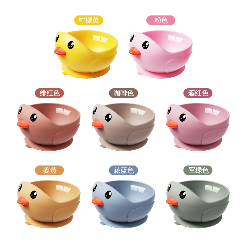 Ventas transfronterizas en caliente de silicona para niños cubiertos para bebés herramientas de cuenco de ventosas cuenco de comedor anti-caída productos para madres y bebés