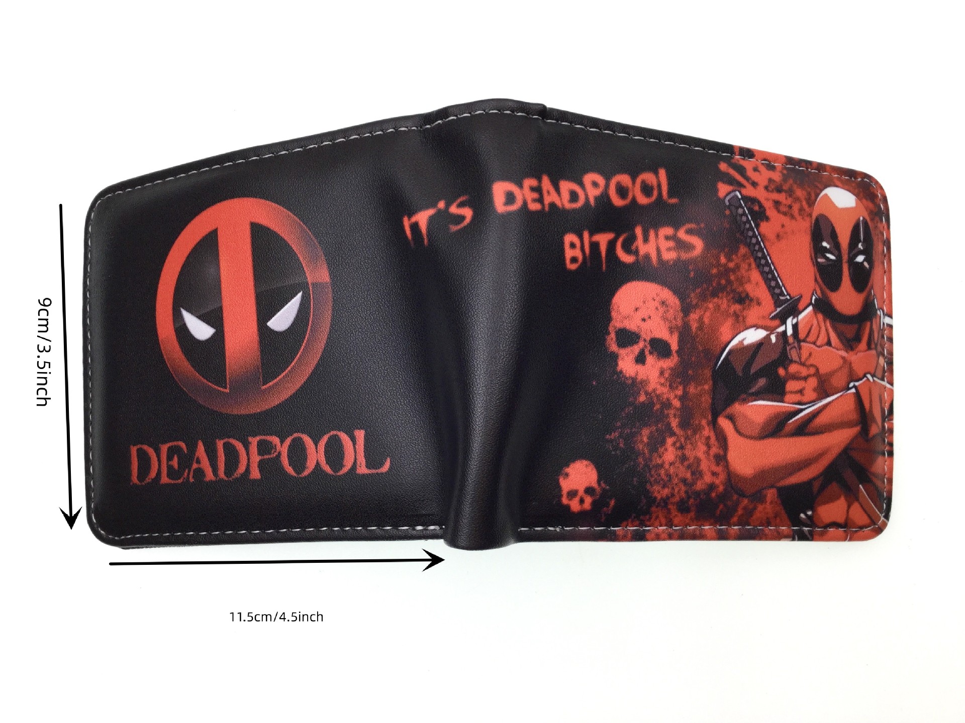 American cine y televisión de dibujos animados personaje patrón X-War policía Deadpool billetera de alta calidad de la PU billetera estudiante de dos veces billetera