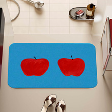 包豪斯苹果浴室地垫硅藻泥卫生间厕所门口吸水复古地毯防滑脚垫子