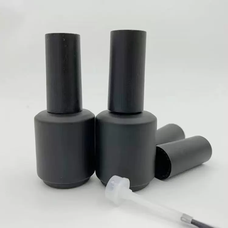 15ml甲油胶空瓶胖圆毛刷玻璃瓶化妆品玻璃瓶胶水补漆指甲油瓶