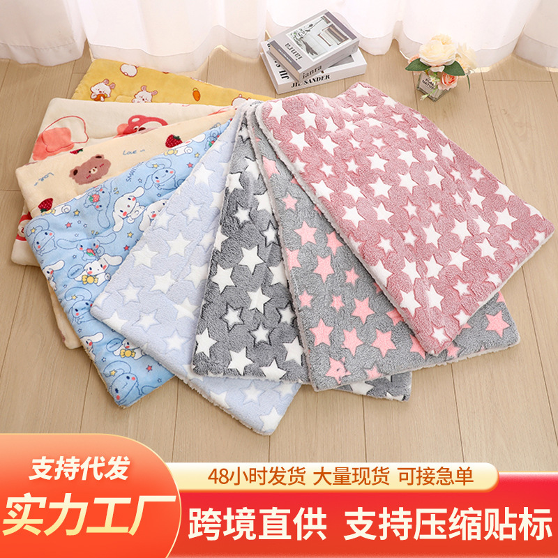 Cross-Border Cat and Dog Mats, Double-Sided Flannel, Thickened and Warm, Autumn and Winter Sleeping Mats, Pet Mats, Universal for All Seasons