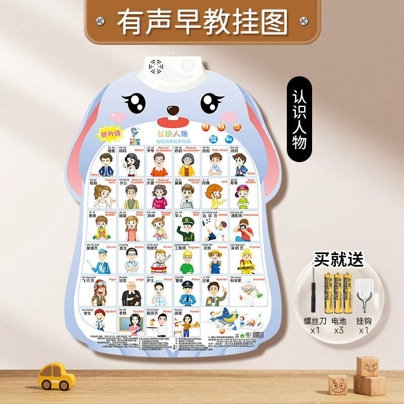 乐乐鱼 Rabbit, flip chart, cute toy, teaching brainteaser, with sound, early education