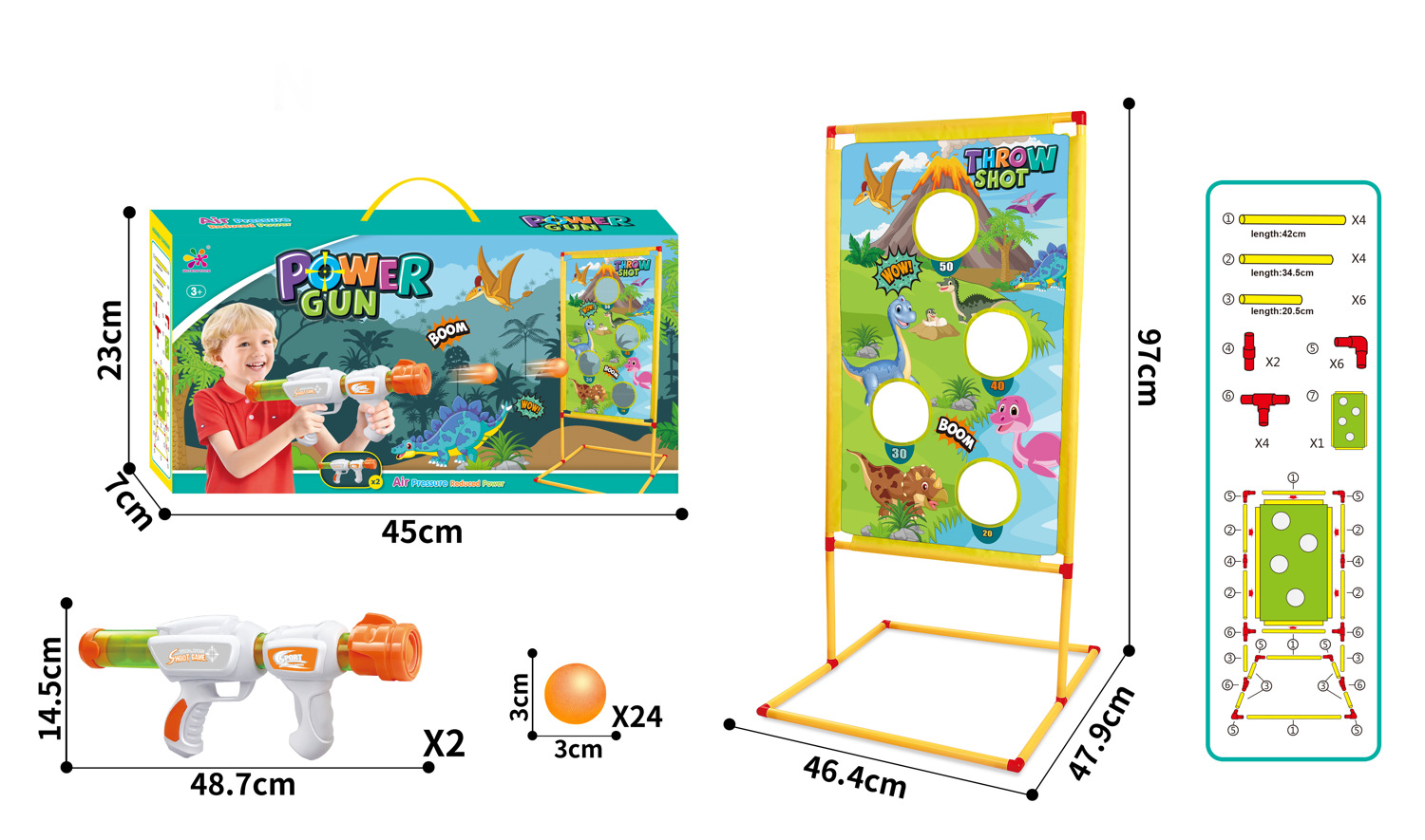 Transfronterizo Amazon pistola aerodinámica lanza EVA softball juguetes pistola objetivo juguetes para niños indoor y outdoor al por mayor