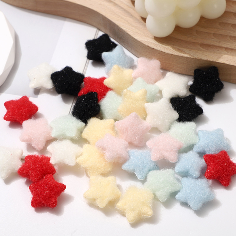 Fabric DIY Accessories Phone Case DIY Hair Accessories Plush Chubby Five-Pointed Star Wholesale Water Cup Stickers Shoe Charms Bar Holder