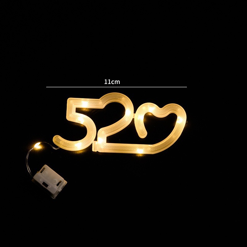 Luces decorativas, empaques para flores, luces blancas cálidas de feliz cumpleaños, luces con letras en inglés para confesiones del Día de San Valentín, empaques creativos para flores