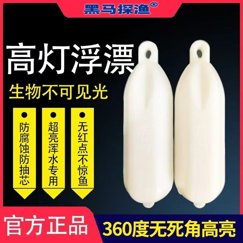 Black Horse Visual Fishing Float with High Brightness Light for Turbid Water, Ultra-Bright, Fish-Unawared, Intelligent Infrared, No Light, 360-Degree Illumination
