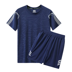 Set of Men's Summer Short-Sleeve T-Shirt and Shorts Quick-Dry Running Casual Sportswear for Men, Stylish Matching Set