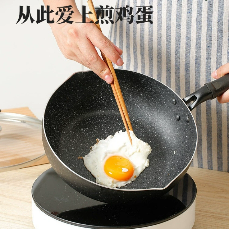 OF9D двусторонний медицинский камень ~ вок с антипригарным покрытием, бытовой вок с плоским дном, маленькая газовая плита, газовая плита, индукционная плита