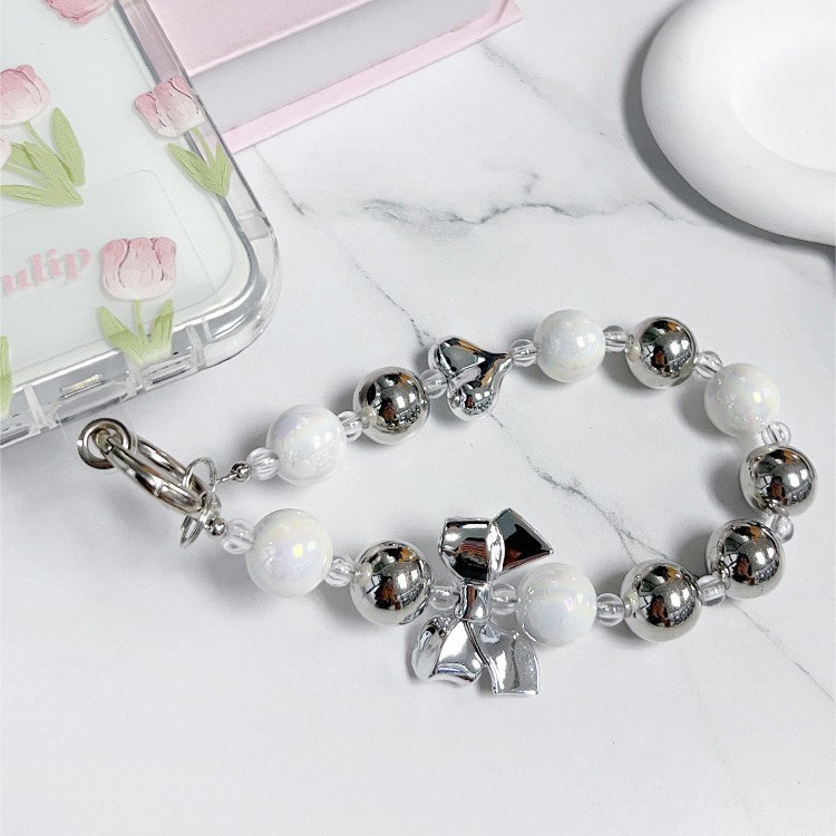 Ins Advanced Sense Super Flash Teléfono móvil Perlas de diamantes Adornos para teléfonos móviles Cadena anti-pérdida de todo fósforo Cadena para teléfonos móviles con lazo