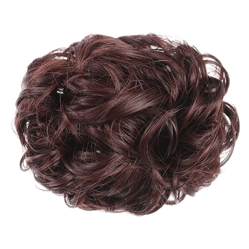 Peluca clip de pelo de las mujeres banda de pelo bolsa de pelo bola cabeza updo tirón del pelo flor corta rizado clip de pelo en forma de flor corsé esponjoso anillo de pelo grande