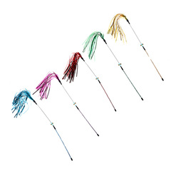 Direct factory supply novelty acrylic spring rattling paper cat toy with bell, cat teaser toy, cat wand