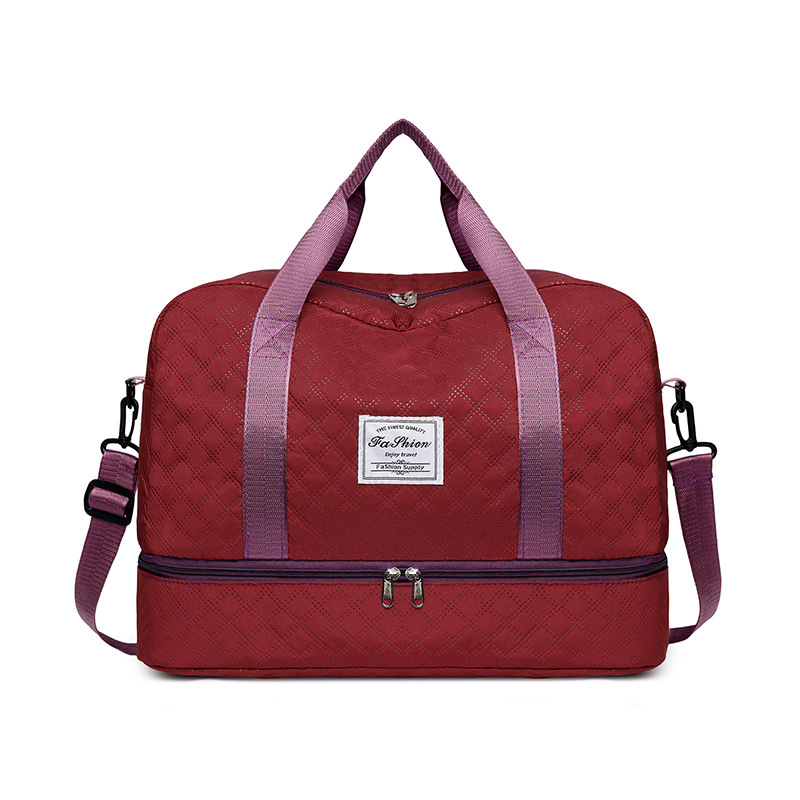Bolsa de viaje de moda 2026 nueva simple separación seca y húmeda se puede ajustar la barra de tracción bolsa de ejercicio de gran capacidad de expansión bolsa de almacenamiento