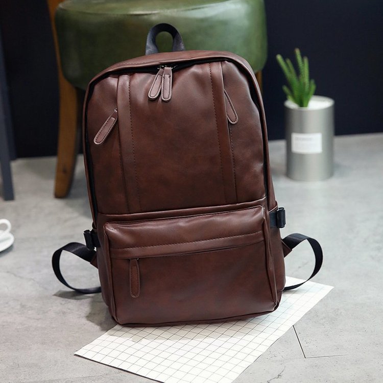 Bolso de viaje de los hombres ocasionales bolso de los hombres de moda mochila estudiante de secundaria estudiante Mochila De Cuero PU moda estilo coreano mochila