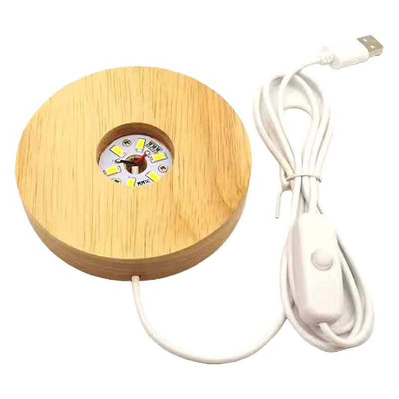 6CMled lámpara de madera maciza DIY celebridad de Internet luz nocturna interruptor lámpara de troncos base luminosa portalámparas de pantalla USB