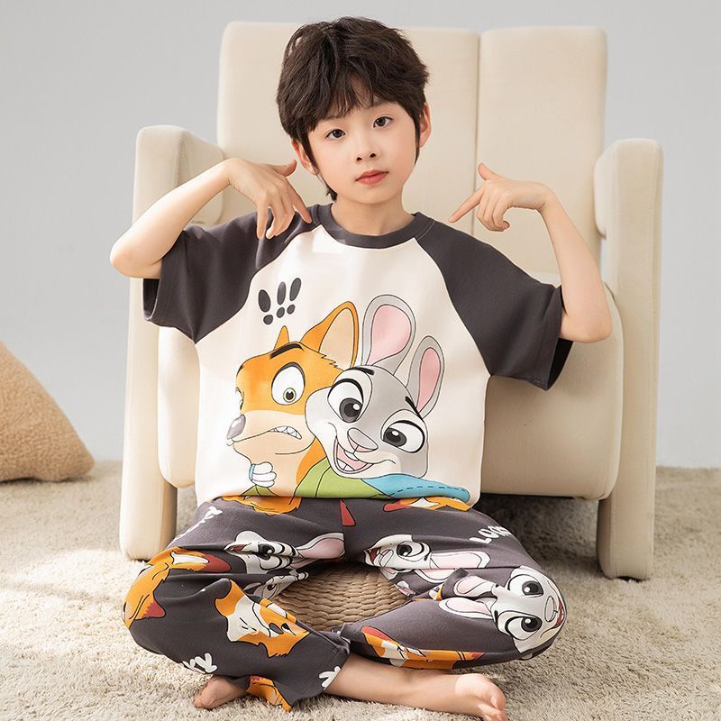 Pijamas infantiles niños lindos pantalones de manga corta de dibujos animados set 2026 verano nuevo niño ropa de hogar para niños