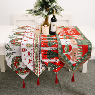 New Christmas Home Decoration Supplies Knitted Cloth Table Runner Creative Christmas Tablecloth Table Decoration Home Decoration