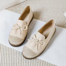 918-1 小香风气质渔夫鞋女平底2025年新款一脚蹬浅口单鞋大码女鞋