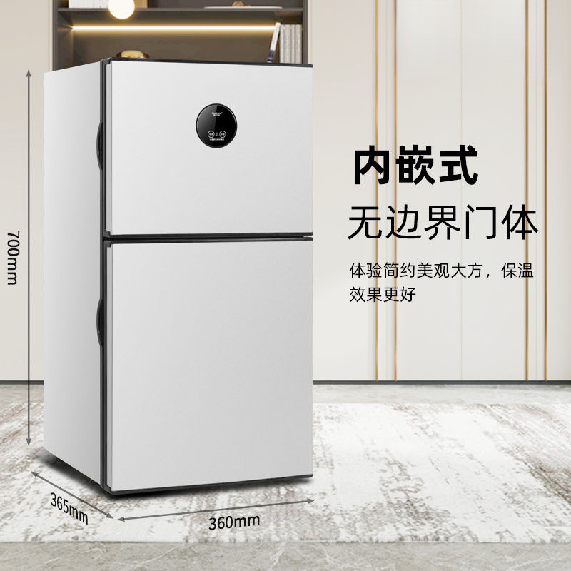 Small Refrigerator Double Door Large Freezer Refrigeration Energy-Saving Dual Temperature Home Rental Dormitory Car Dual-Use Small Aliexpress
