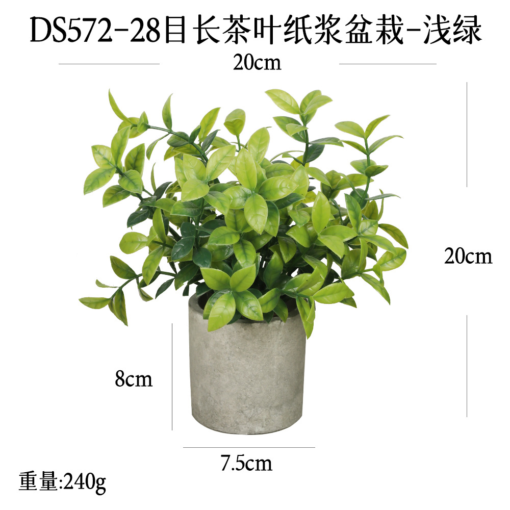 Más de 240 combinaciones populares de macetas con plantas verdes artificiales, decoraciones para el hogar, flores artificiales, bonsáis cilíndricos de pulpa de papel.