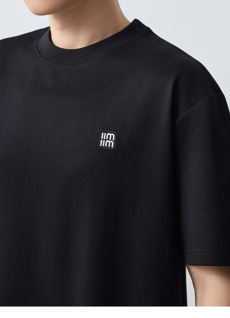 Áo thun nam cổ tròn cotton dày 210g thấm hút tốt — đen chi tiết 31