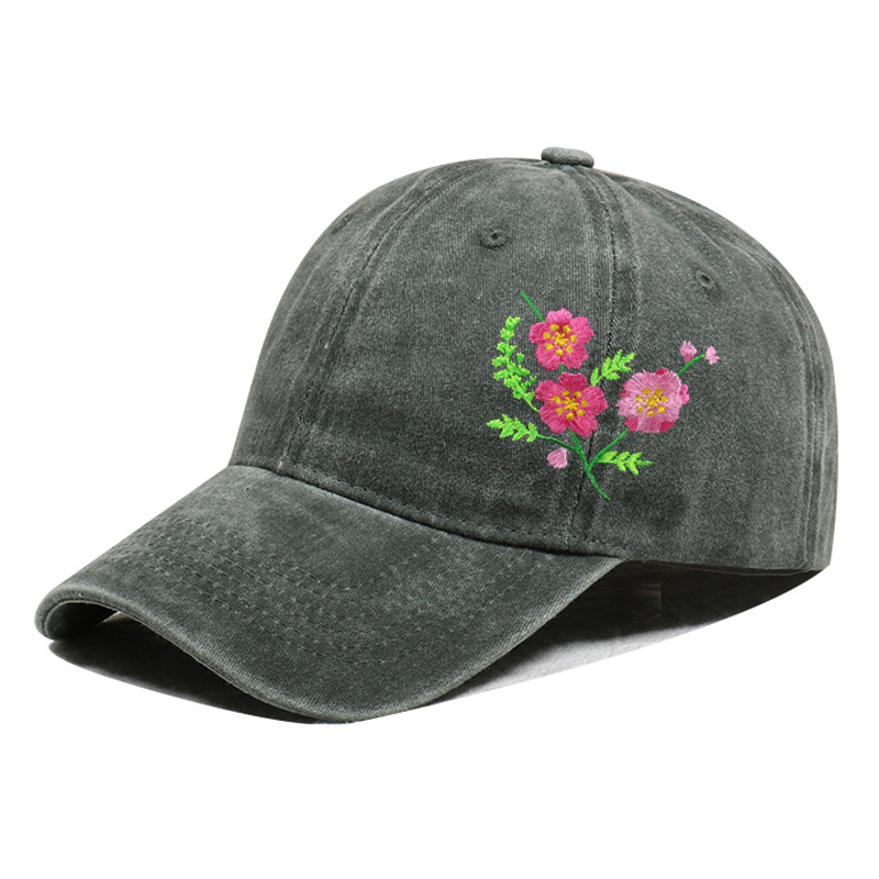 Sombreros de mujer bordado diy hacer bordado creativo casual blando sombrero de boca de pato sombrero protector al aire libre sombrero de sombrero