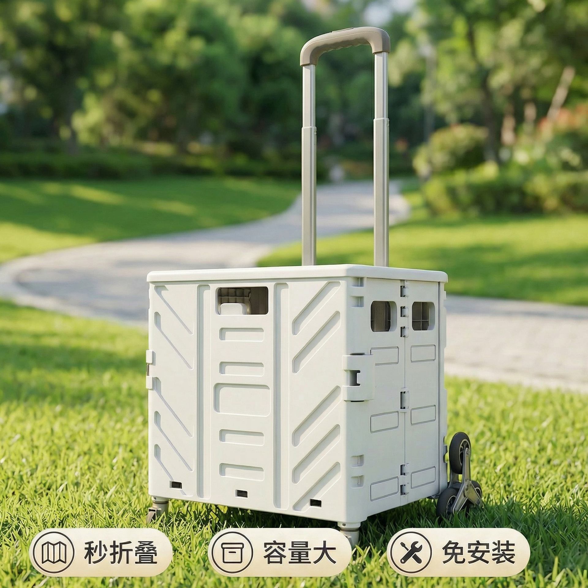 Lightweight Flat-pull Trolley Shopping Cart Small Trolley Take Express Folding Shopping Cart Can Climb Stairs Home Hand-pull